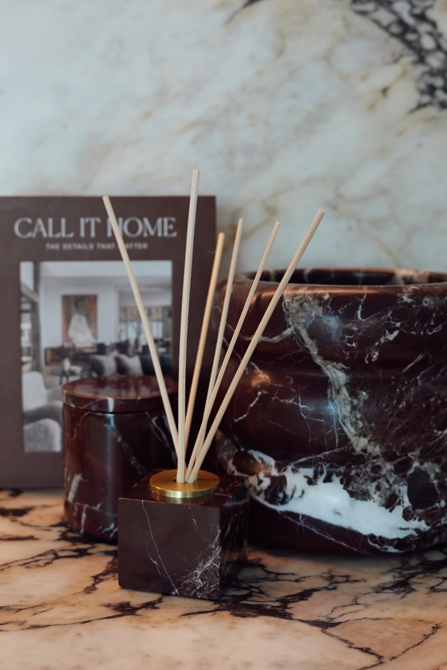 Deep Red Marble Stone Diffuser