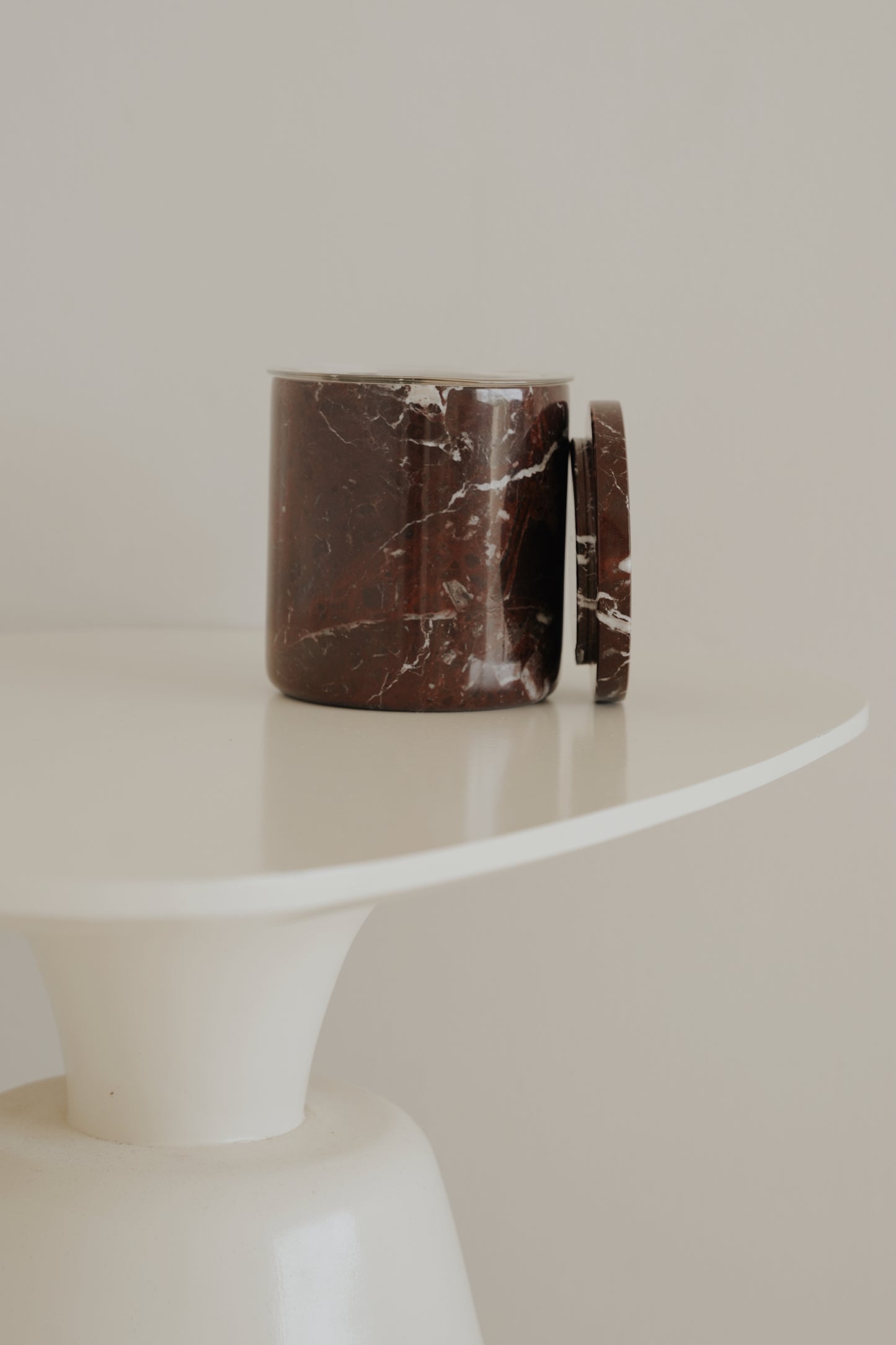 Deep Red Marble Candle Jar + Infill