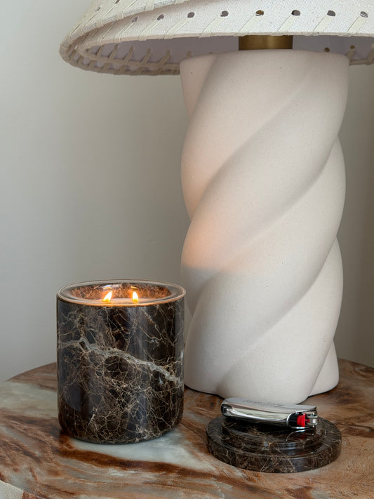 Emperador Brown Marble Candle Jar