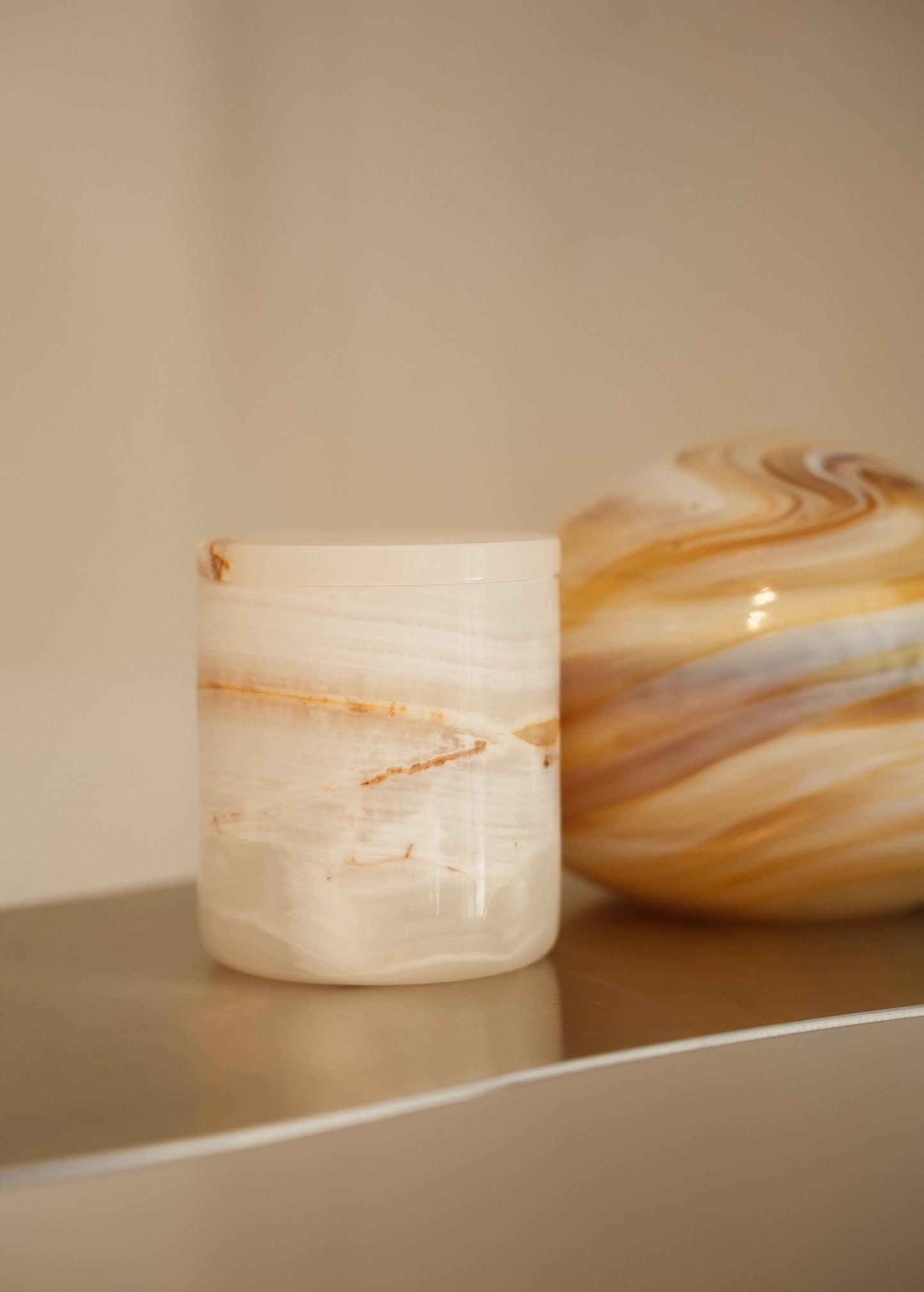 Natural Onyx Stone Candle Jar + Infill