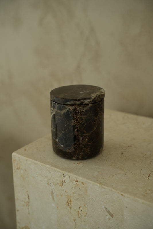 Brown Marble Stone Candle (None Re-Fillable