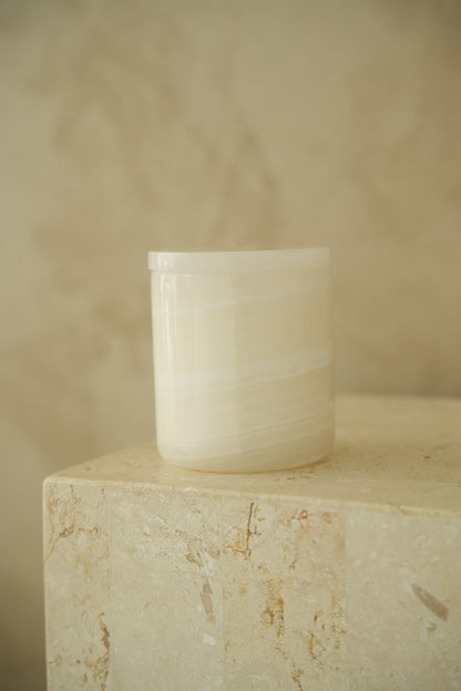 White Onyx Stone Candle (None Re-Fillable)