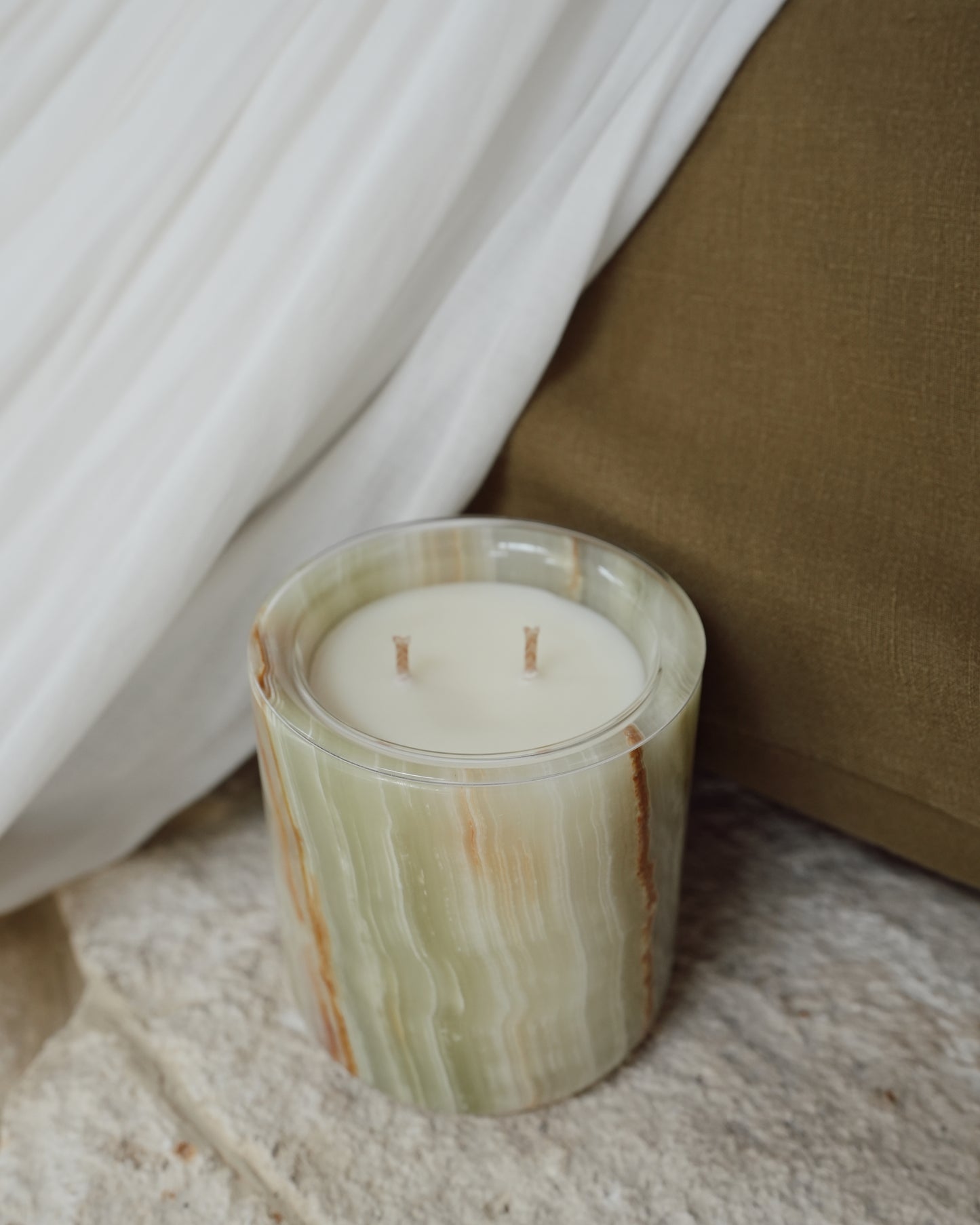 Green Onyx Stone Jar + Infill