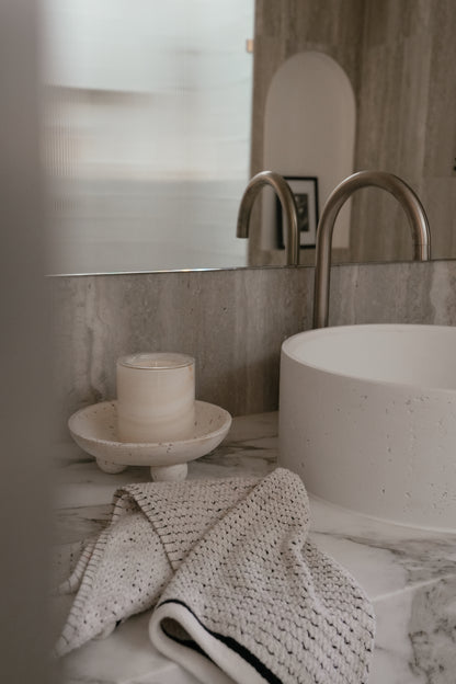 White Onyx Stone Candle Jar + Infill