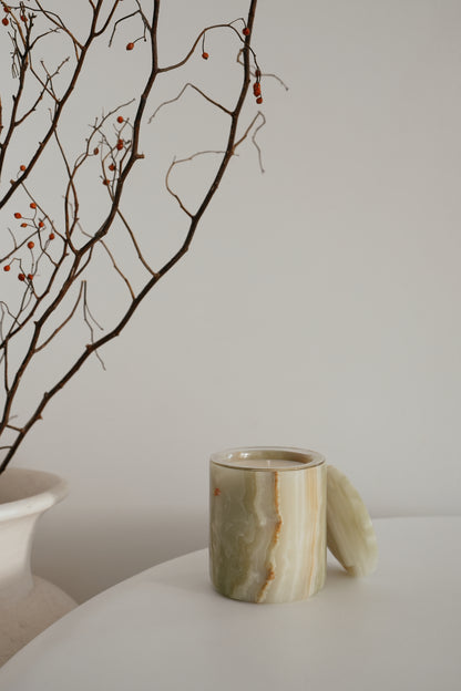 Green Onyx Stone Jar + Infill