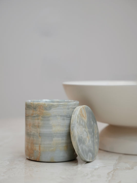 Blue Onyx Candle Jar