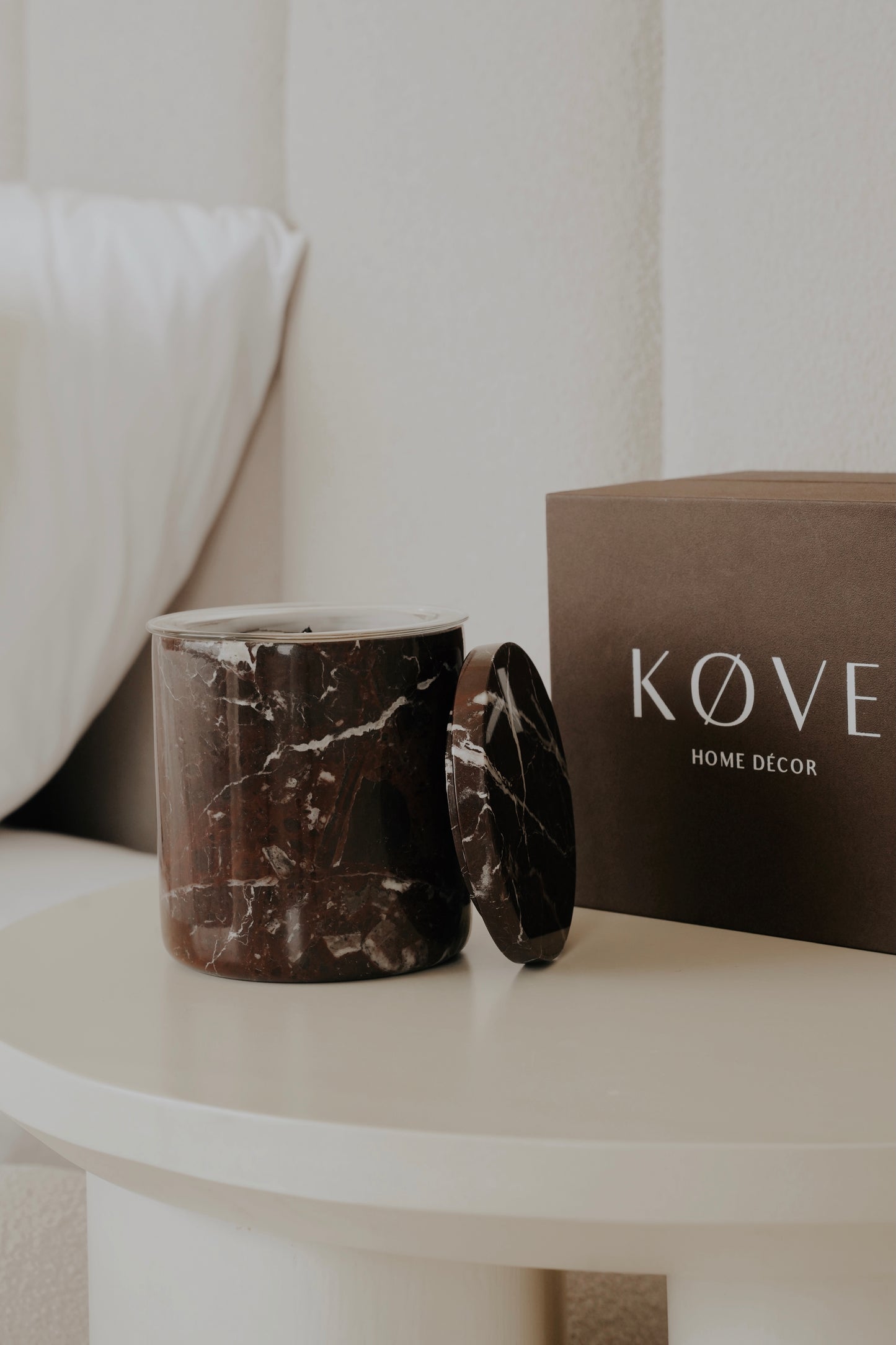 Deep Red Marble Candle Jar + Infill