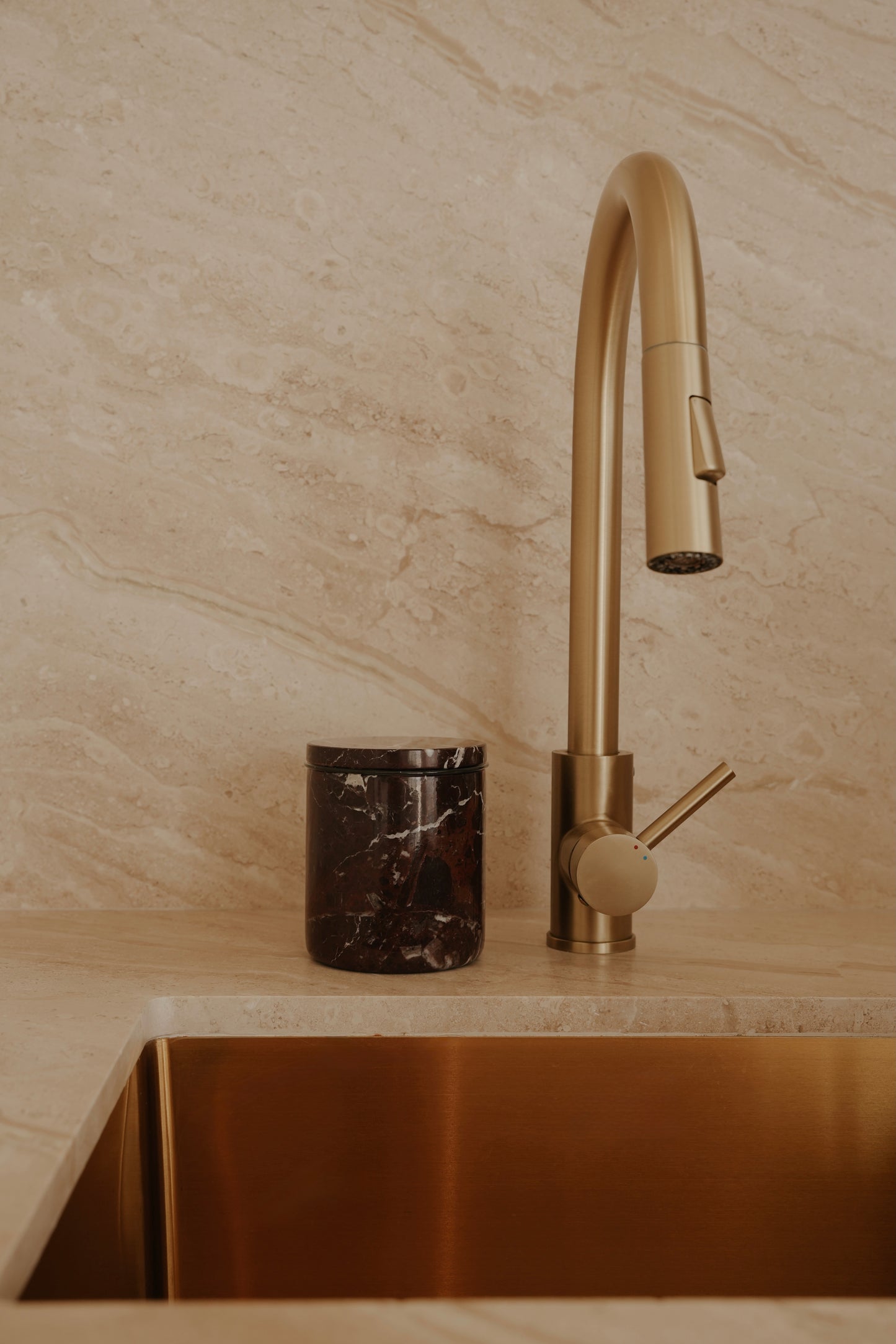 Deep Red Marble Candle Jar + Infill