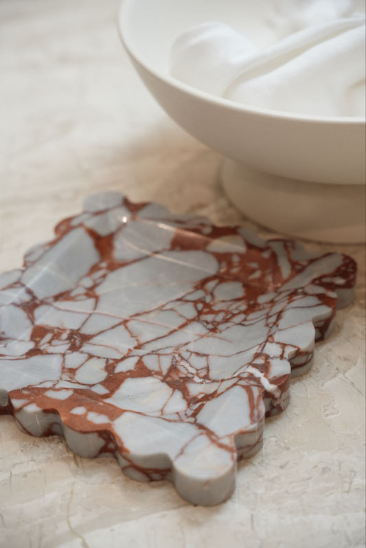 Bulgari Marble Scallop Tray