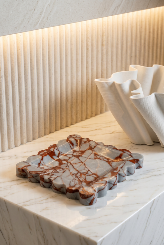 Bulgari Marble Scallop Tray